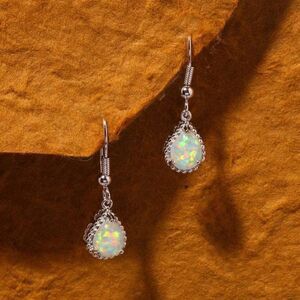 CINI 14K Gold Plated Teardrop Earrings- hook white